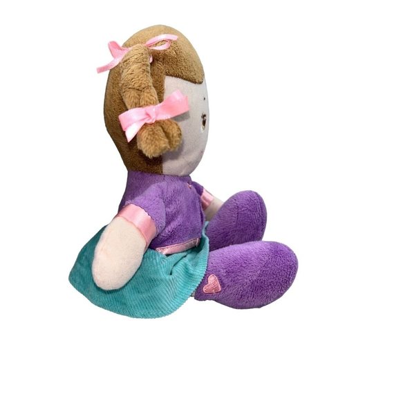 Kids Preferred Purple & Green Courdey Skirt Brown Hair Girl Stuffed Plush Doll - Picture 3 of 9